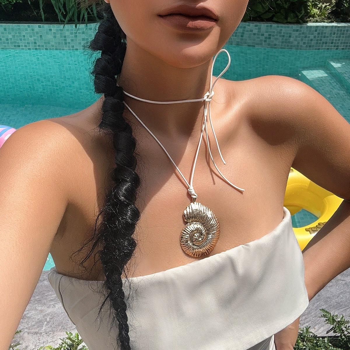 Wholesale Conch Symbol Holiday Beach Necklace Bohemian Starfish Pendant Ocean Style Mermaid Necklace ACC-NE-Xuer010