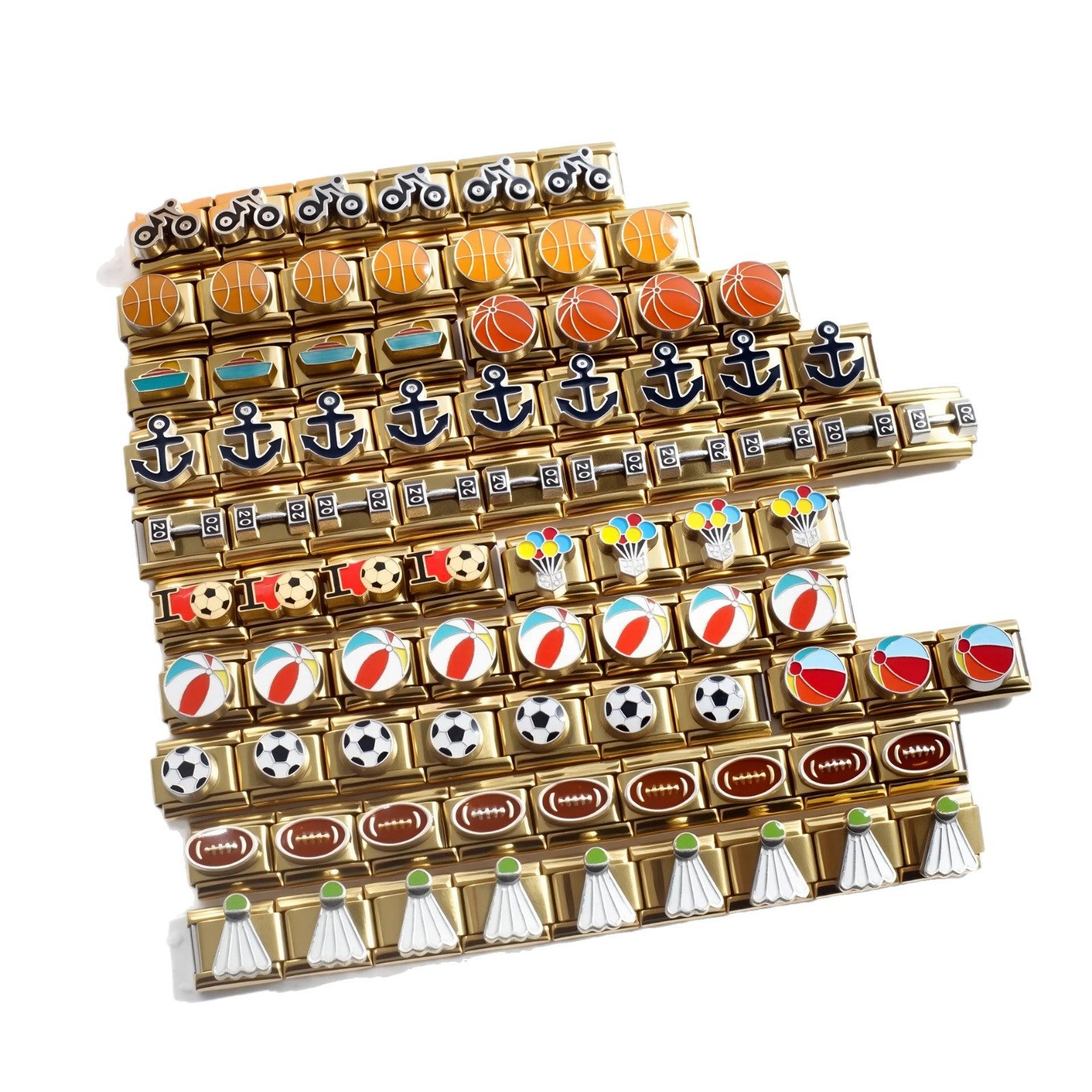 Wholesale 5pcs Italian Charm Bracelet 9mm DIY Splicing Sports Stainless Steel Composable Bracelet