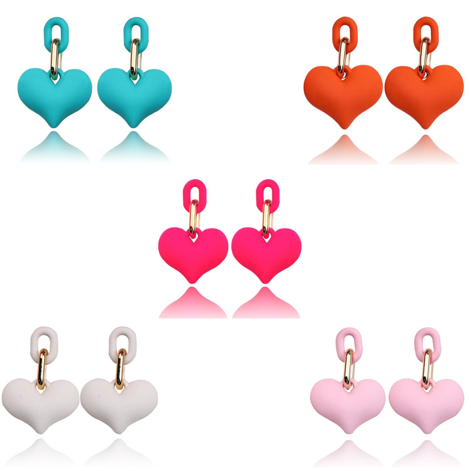 Wholesale  Mother's Day  Color Acrylic Love Earrings