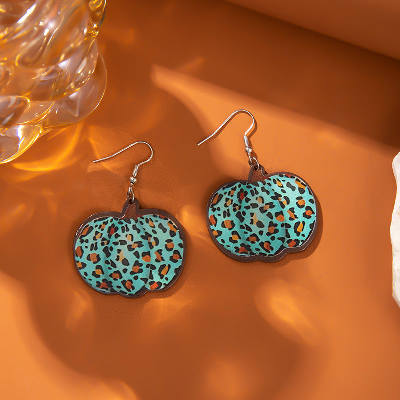 Wholesale Fall Harvest Pumpkin Earrings Handmade Alloy Geometric Jewelry Accessory