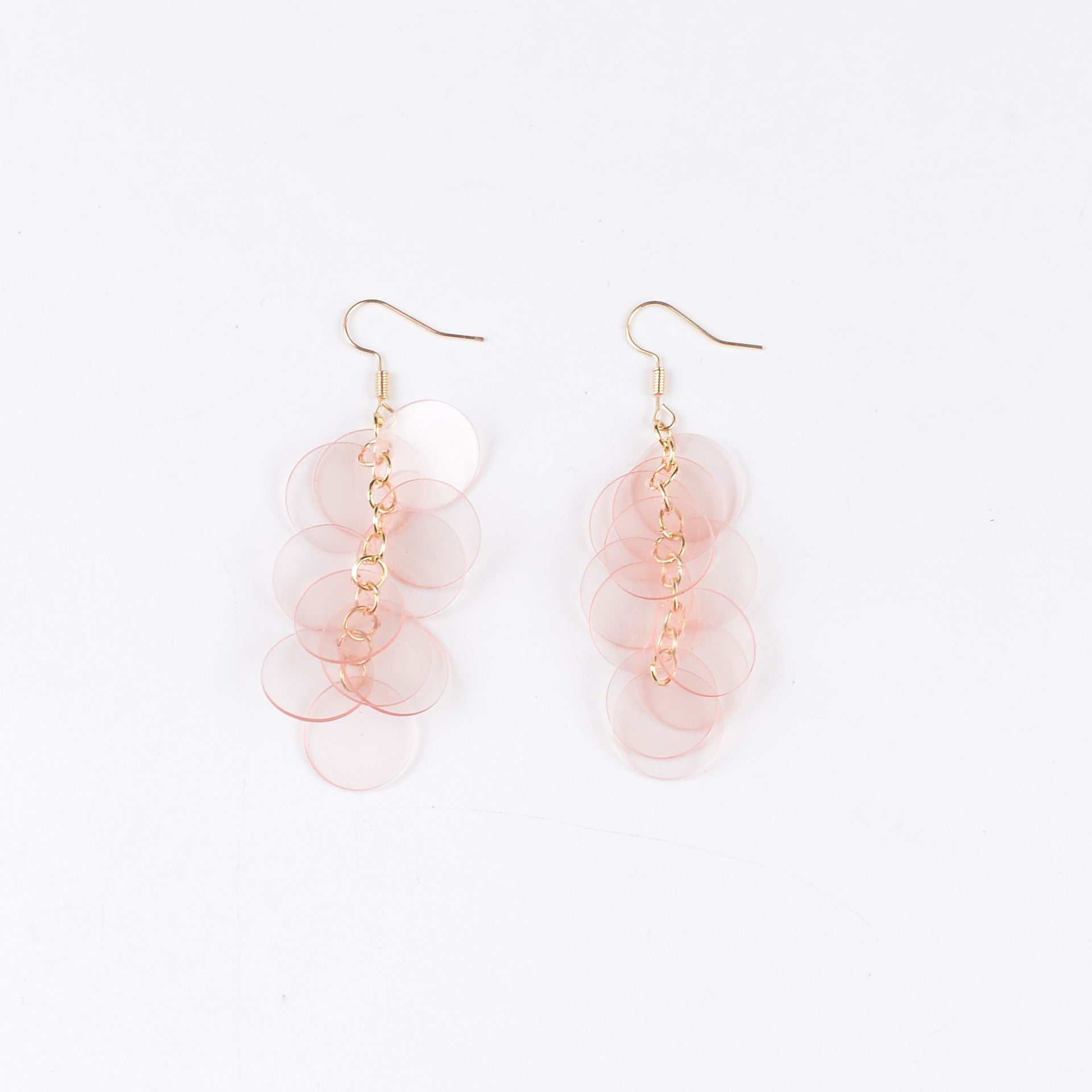 Wholesale  seaside holiday style transparent color round tassel earrings