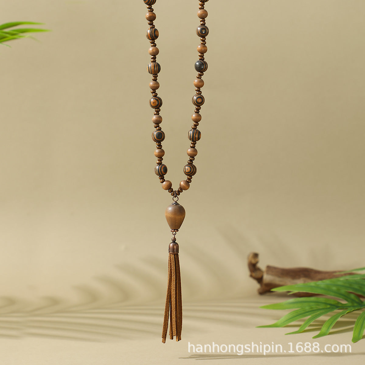 Wholesale Bohemian Wooden Bead Long Necklace