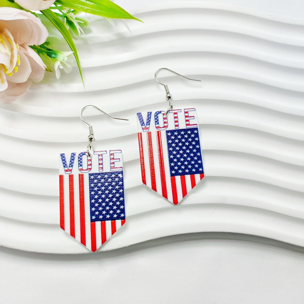Wholesale 10pcs American Independence Day Earrings Love Stars Sun Flower Earrings ACC-ES-Qiyu006