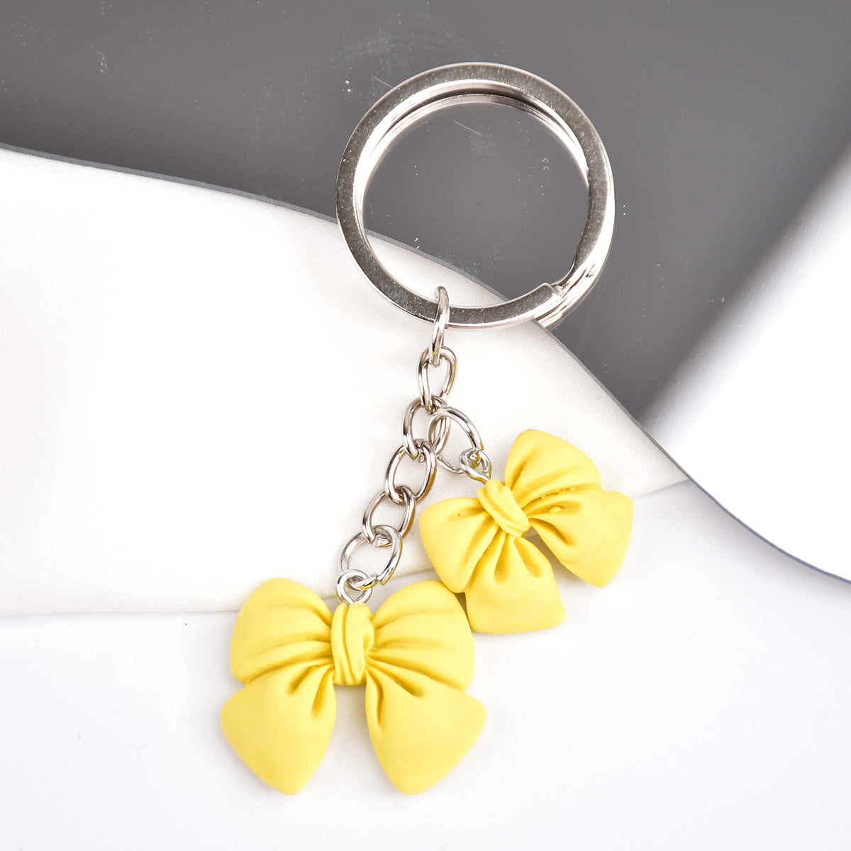 Wholesale  Candy Color Bow Flower Pendant  Keychain