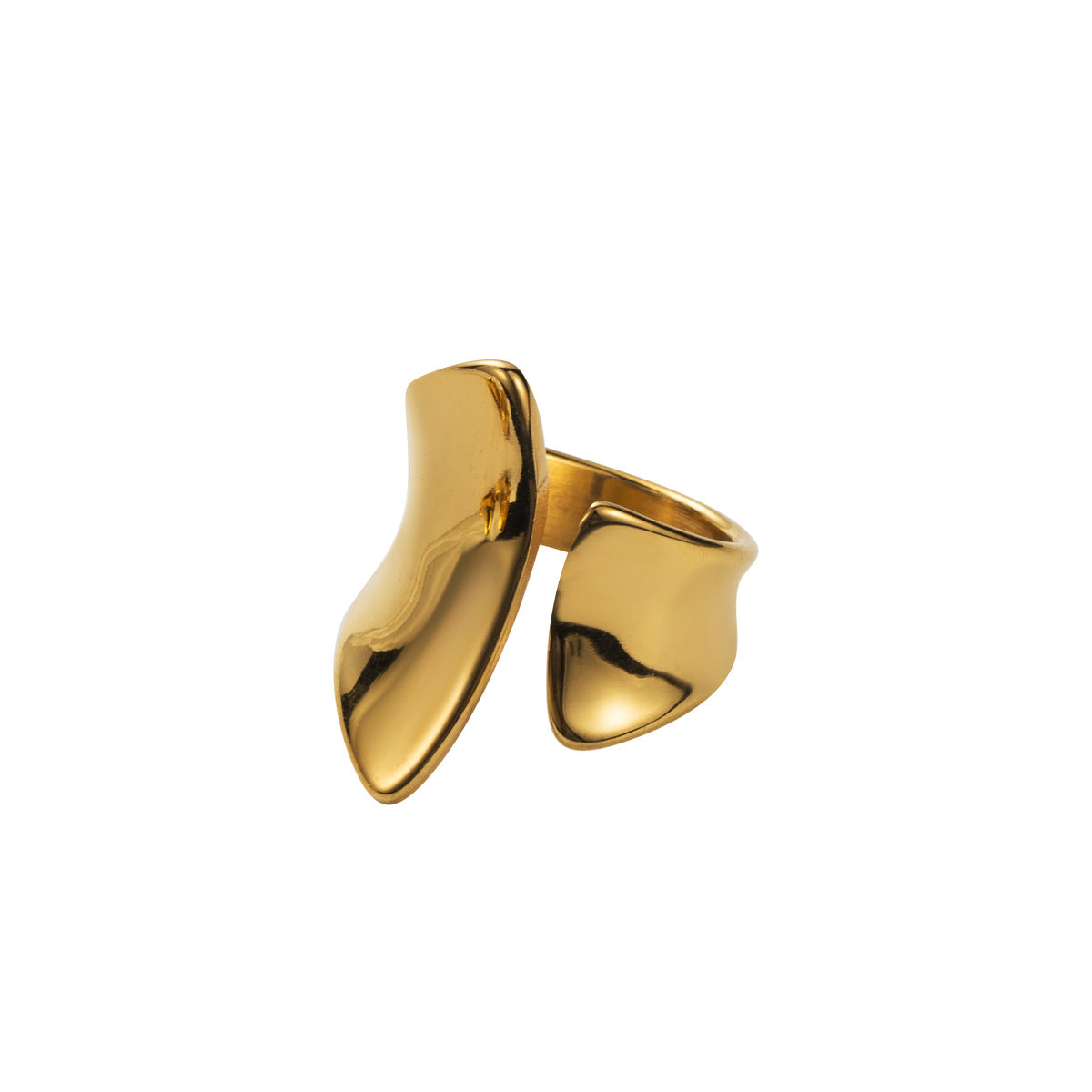 Wholesale stainless steel exaggerated color-preserving heart-shaped wide-face ring