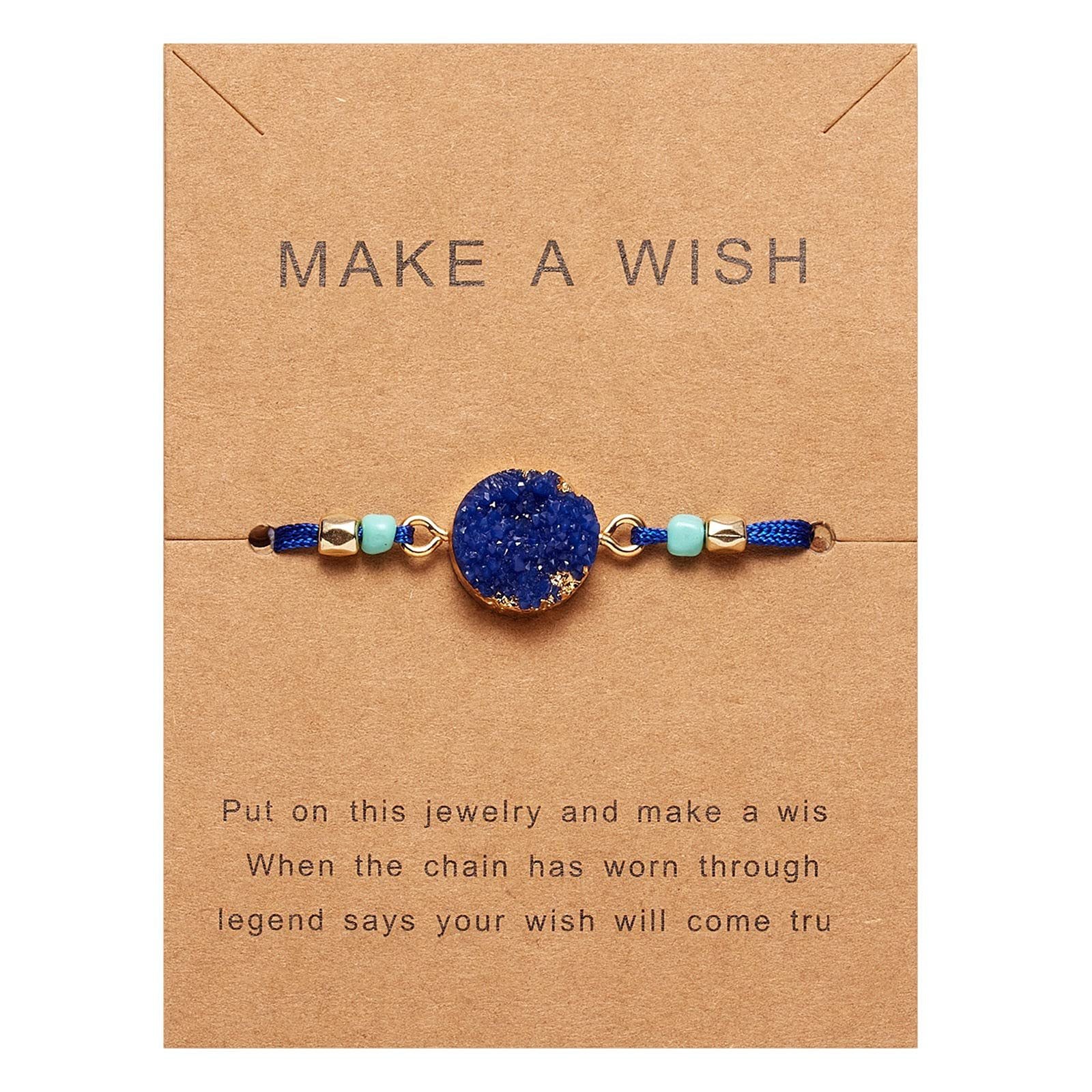 Wholesale Crystal Bracelet Natural Stone Round Double Hanging Prismatic Gold Beads  Bracelet