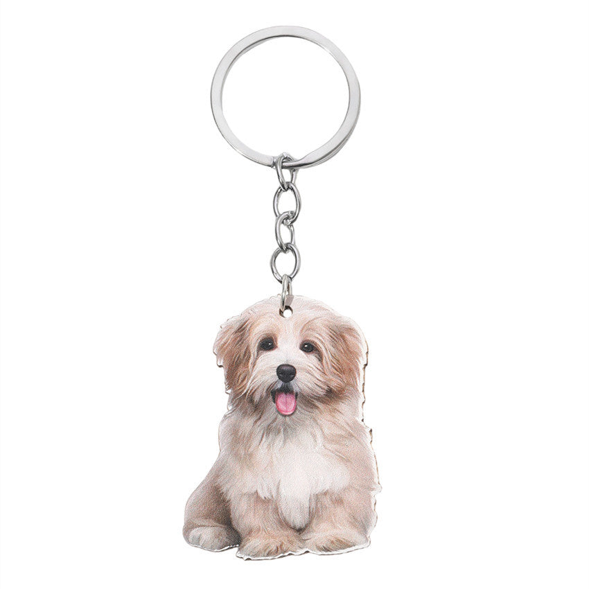 Wholesale Cartoon Puppy Wooden Keychain ACC-KC-RongR034