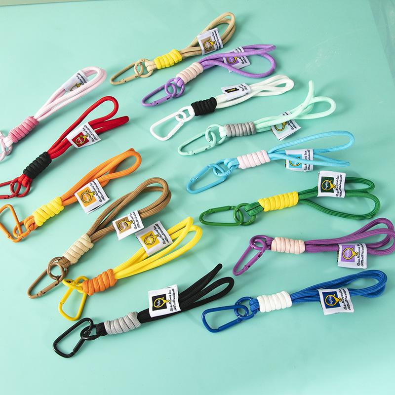 Wholesale Color matching lanyard nylon braided rope keychain