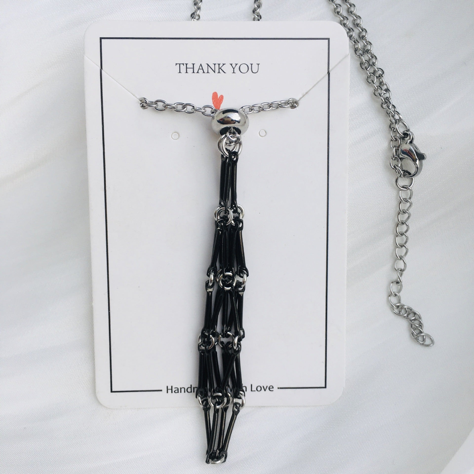 Wholesale Crystal Natural Stone Bamboo Adjustable Stainless Steel Mesh Necklace ACC-NE-RongGuan003