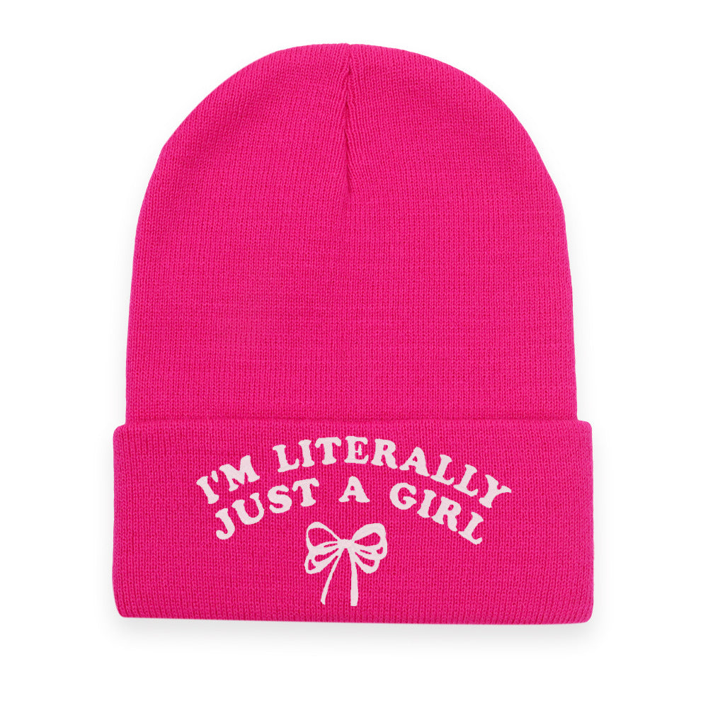 Wholesale Letter Bow Knitted Hat Warm Embroidered Wool Hat ACC-HT-HaiPu037