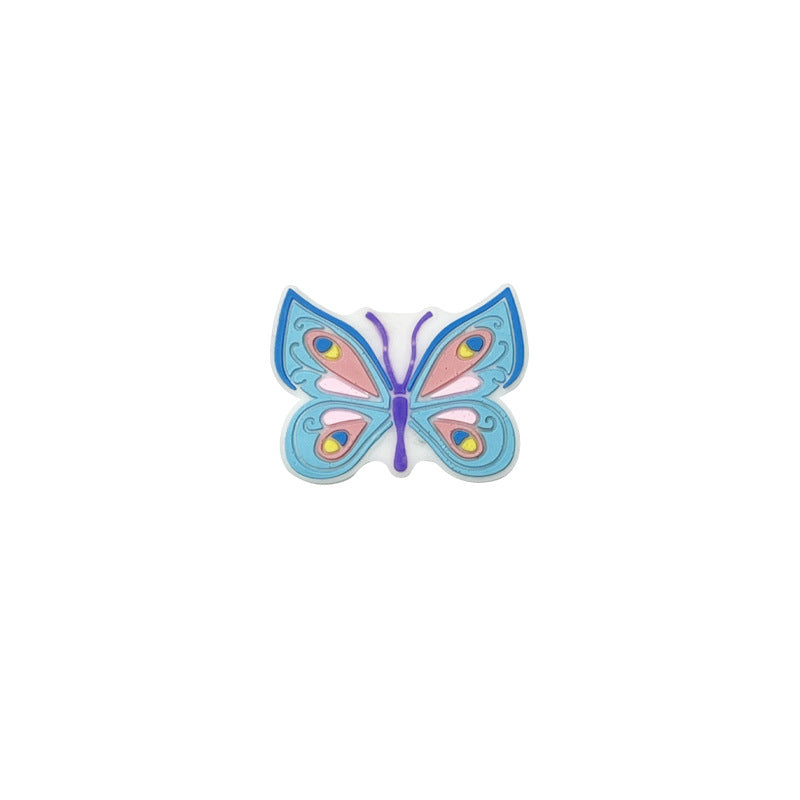 Wholesale Random 10pcs Cartoon Butterfly PVC Soft Glue Focal Beads DIY Beaded Pen Accessories