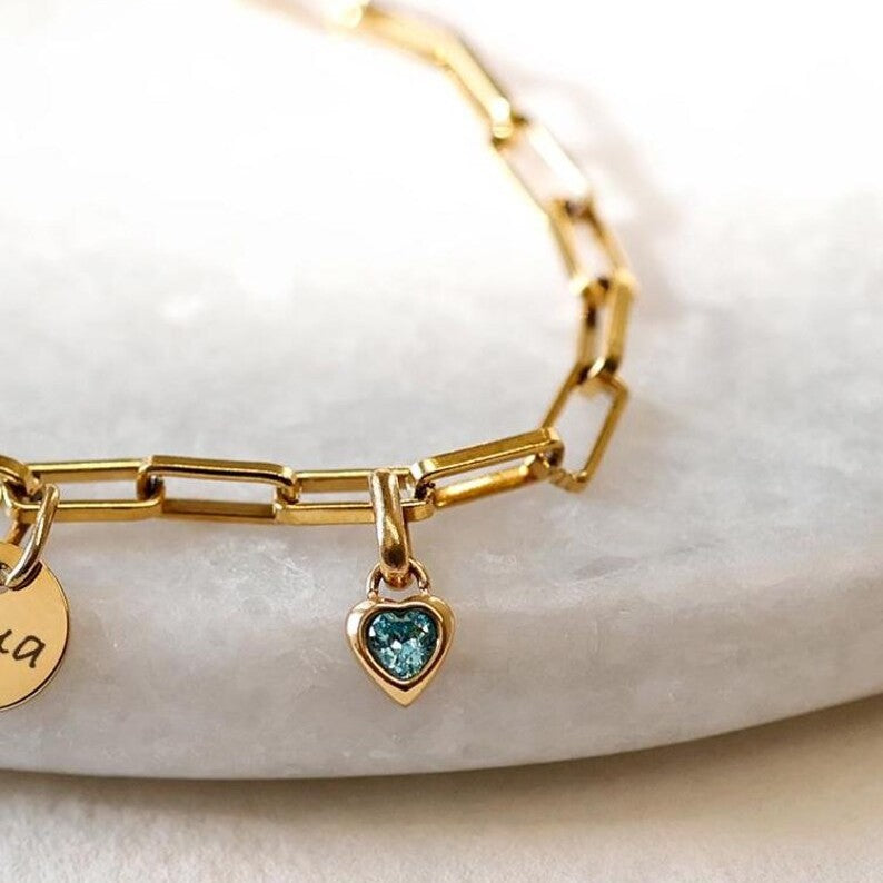 Wholesale Titanium Steel 12th Birthday Stone Pendant Necklace