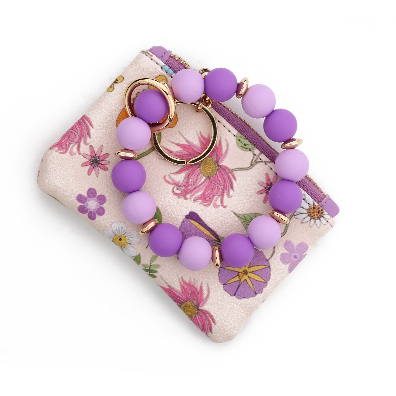 Wholesale Clutch Silicone Bead Bracelet  Wristlet Keychain