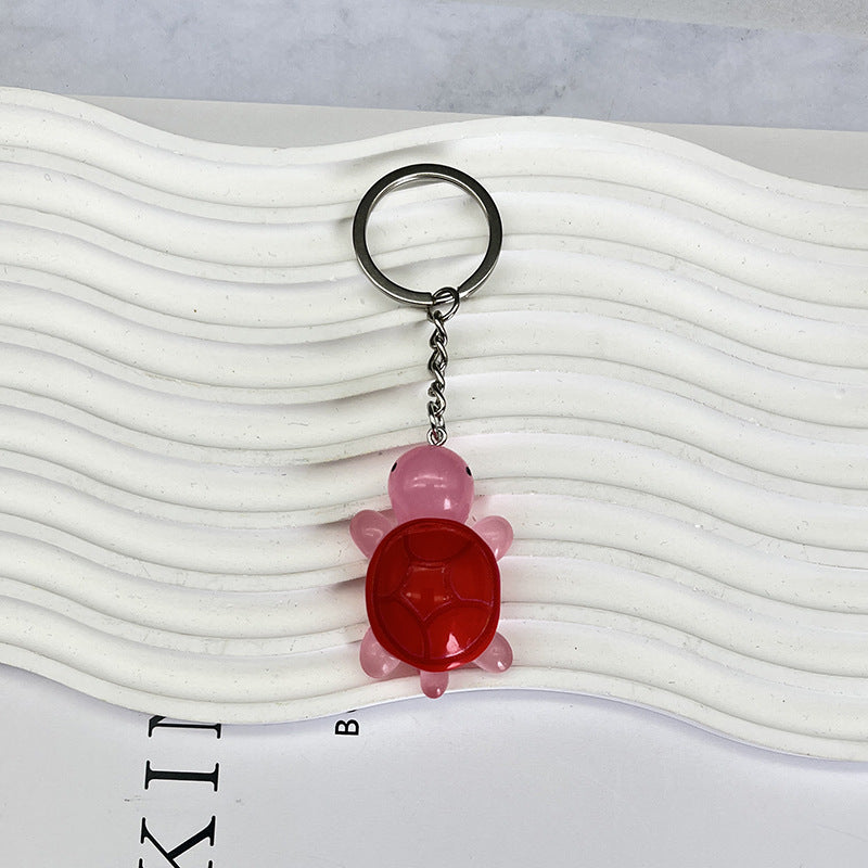 Wholesale Ins Style Cute Glowing Turtle Resin Keychain Bag Charm Decorative Accessory Gift For