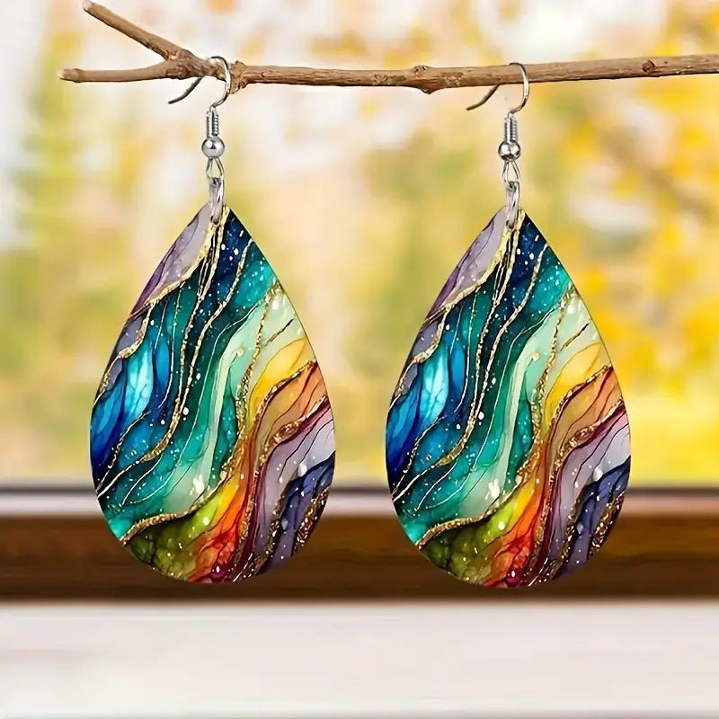 Wholesale Bohemian Water Ripple Acrylic Earrings Trendy Fashion Jewelry Accessory for Party Gift