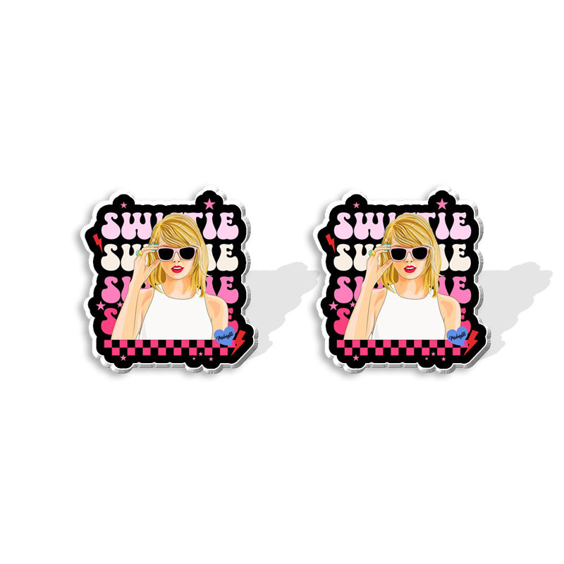 Wholesale Musician Cartoon Heat Shrinkable Resin Earrings ACCVIP-ES-XiangLian008