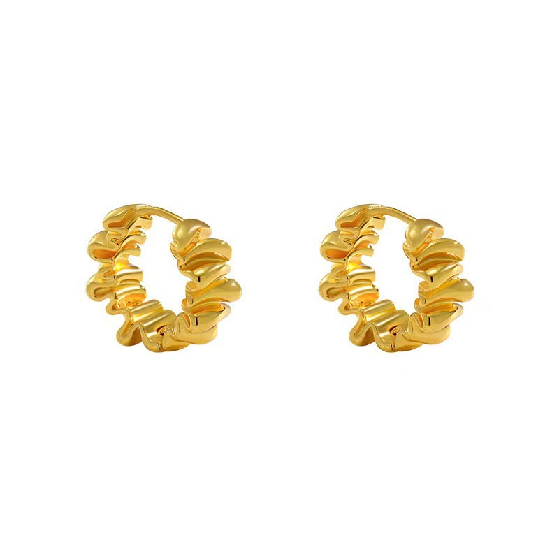 Wholesale Irregular Folds Metal Earrings ACC-ES-MiYe005