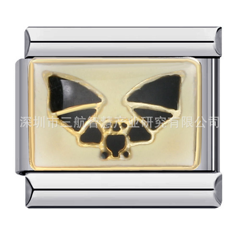 Wholesale 5pcs Italian Charm Bracelet 9mm DIY Splicing Star Smiley Face Stainless Steel Composable Bracelet