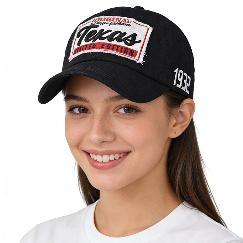 Wholesale Embroidered Texas Baseball Cap Washed Cotton Adjustable Outdoor Summer Sun Protection Trendy Gift