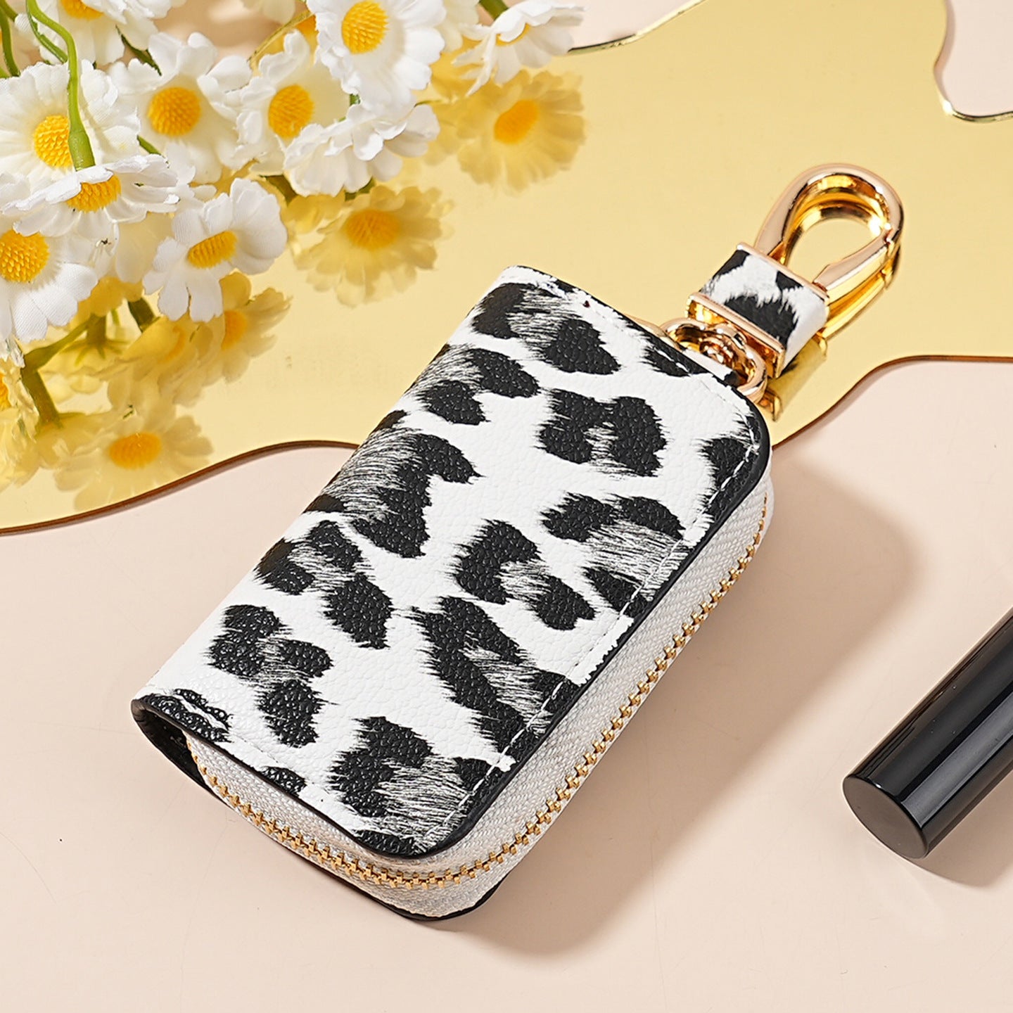 Wholesale PU Leather Leopard Print Car Key Holder Wallet Stylish Everyday Fashion Accessory Unisex Gift For Car Owners