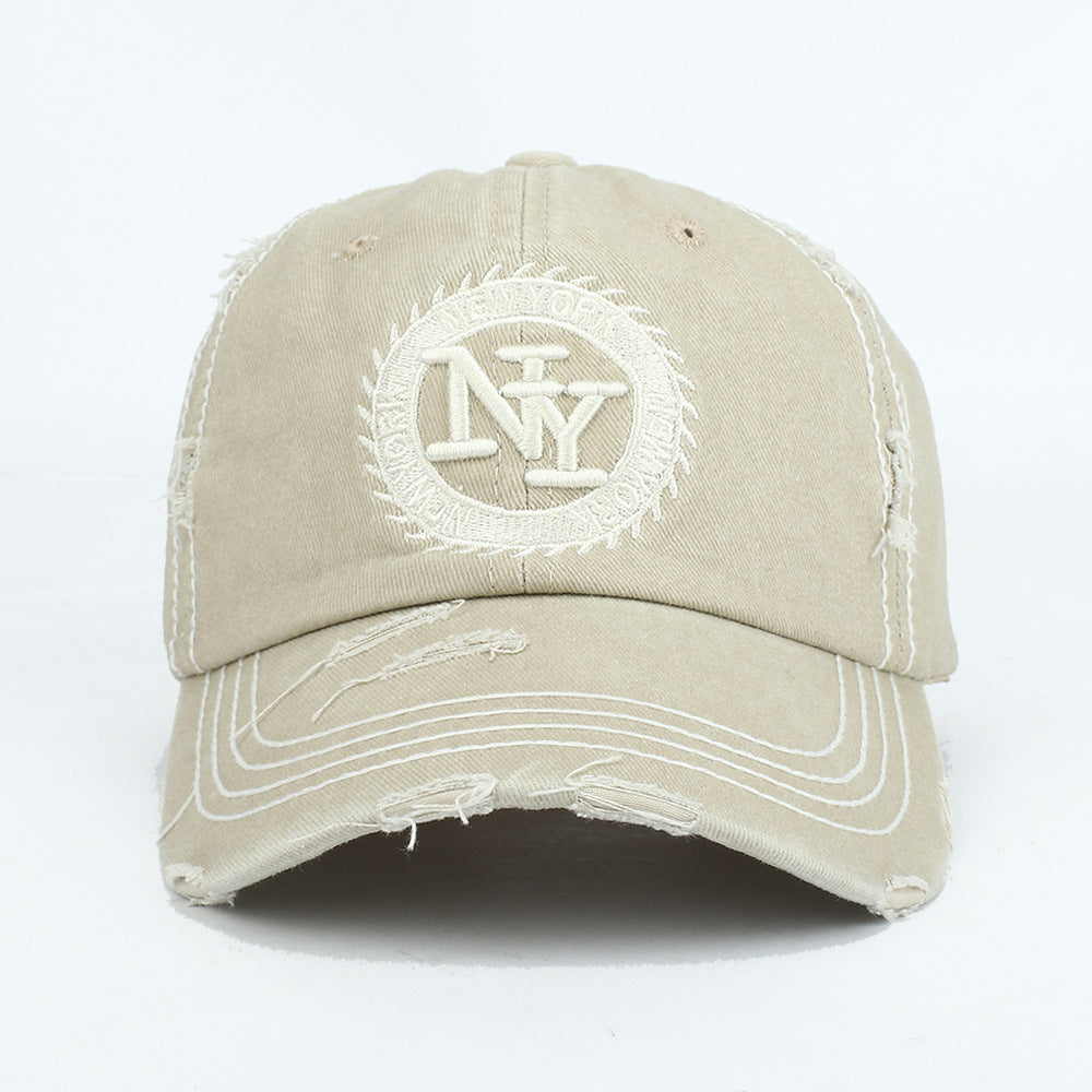 Wholesale Baseball cap with ripped embroidery