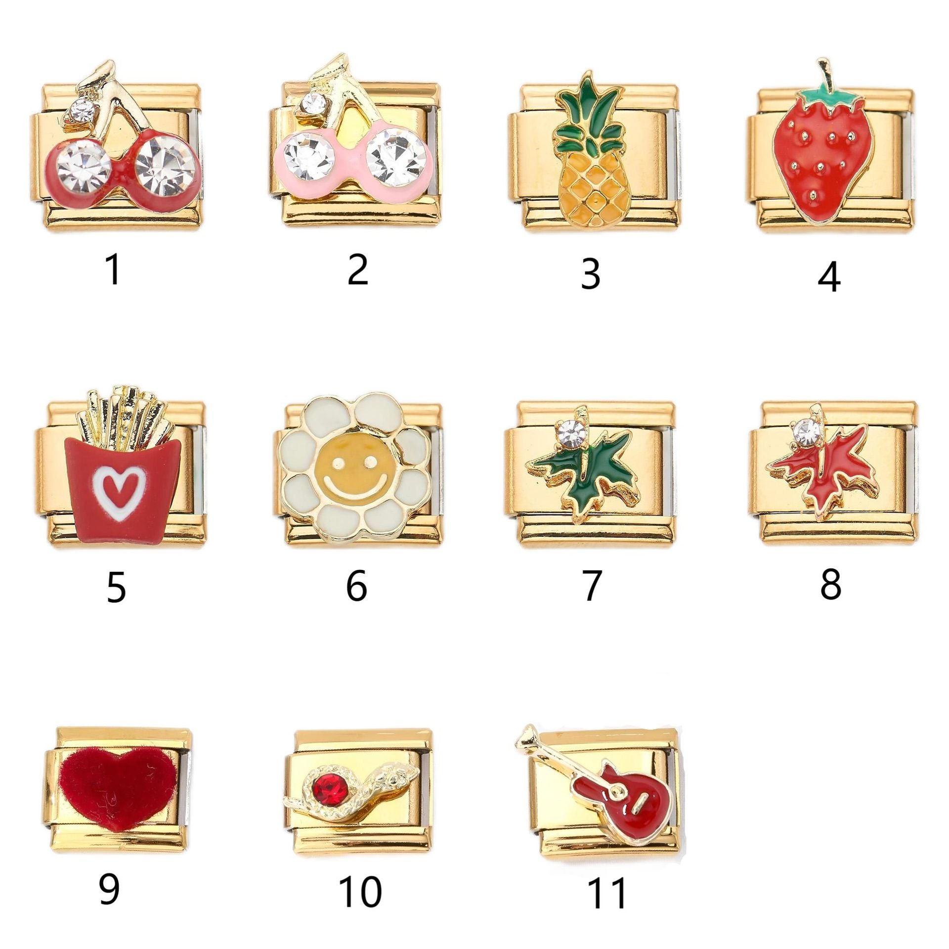 Wholesale 10pcs Italian Charm Bracelet 9mm DIY Splicing Cute Creative Stainless Steel Composable Bracelet