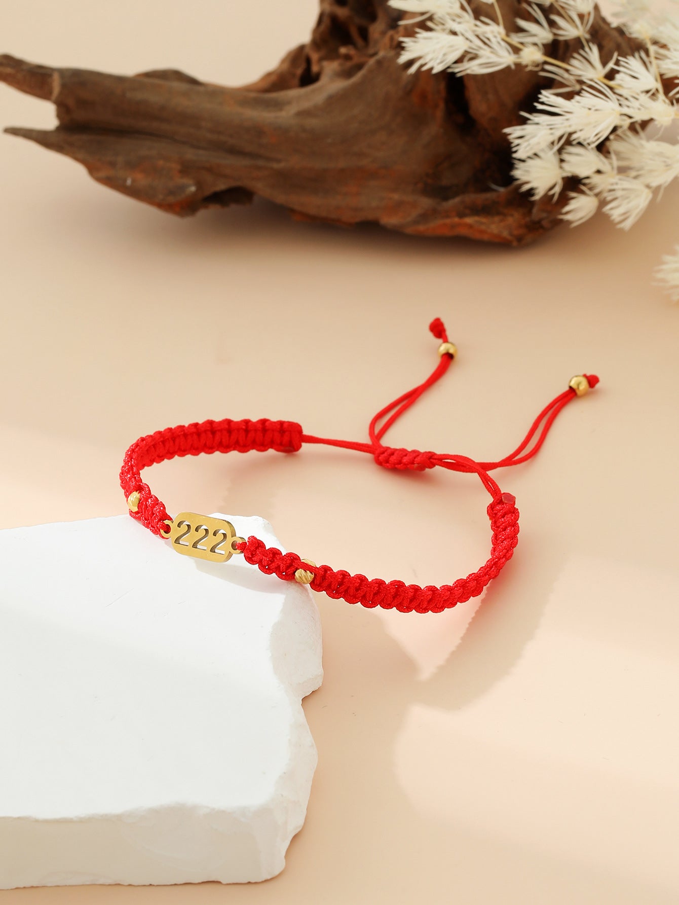 Wholesale hand-woven golden lucky number flat knot hand rope  bracelet