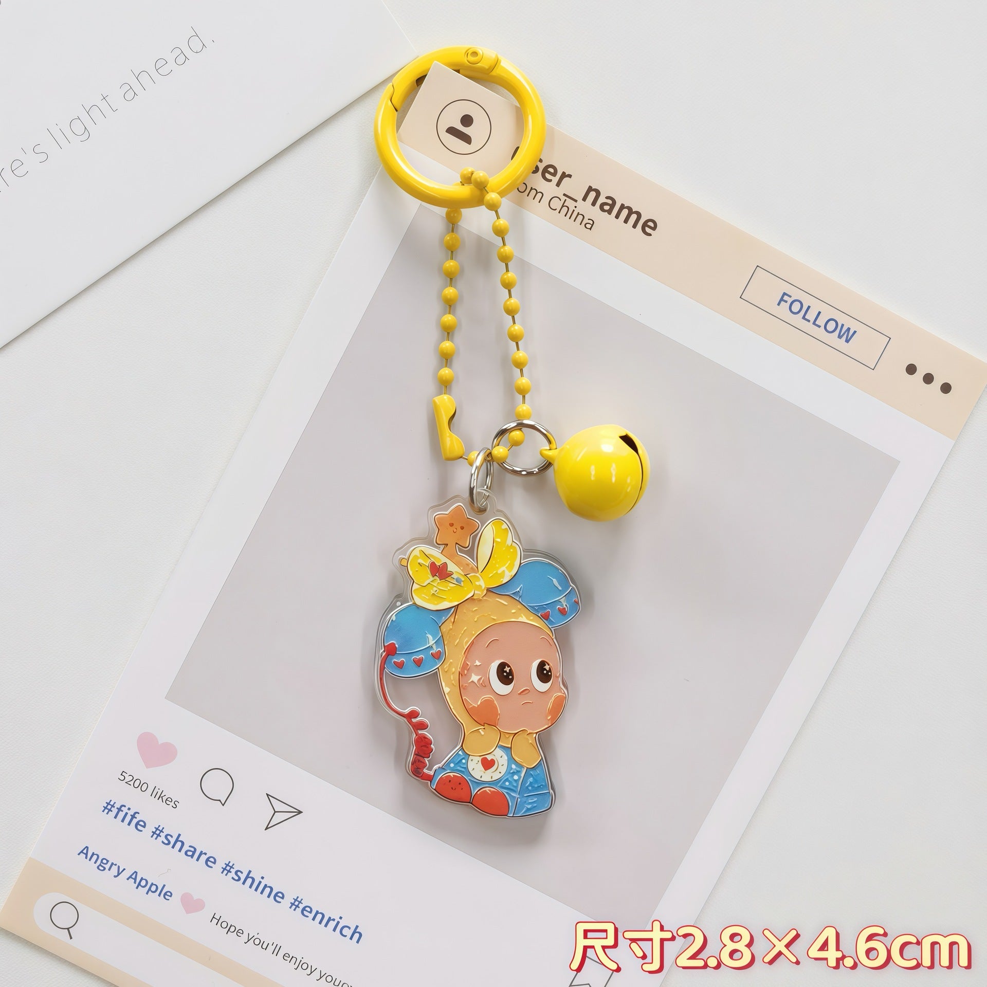 Wholesale Cute Cartoon Star Acrylic Keychain Pendant Boutique Resale Gift for Best Friend