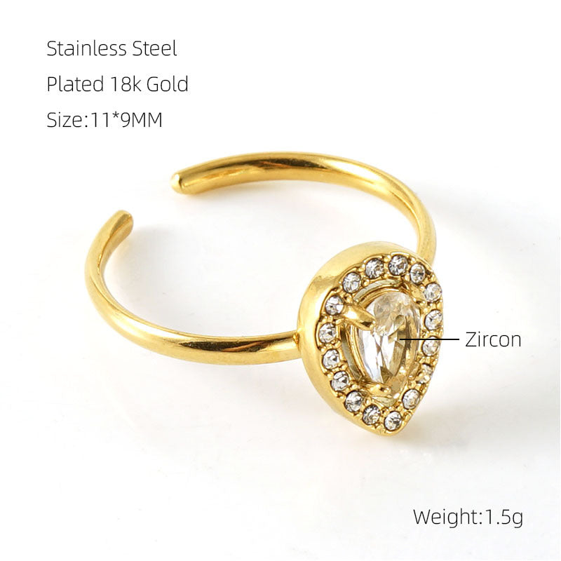 Wholesale Stainless steel zircon ring