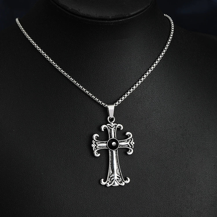 Wholesale Titanium Steel  Cross Necklace  Hip-Hop All-Match Pendant Necklaces
