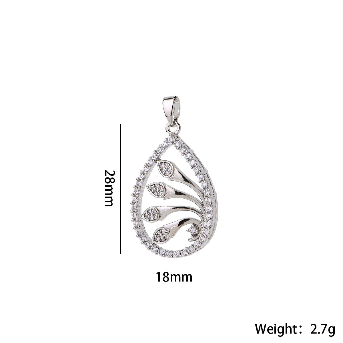 Wholesale Lip Shape Zircon Pendant Gold Plated Necklace Charm DIY Jewelry Making Fashion Accessory