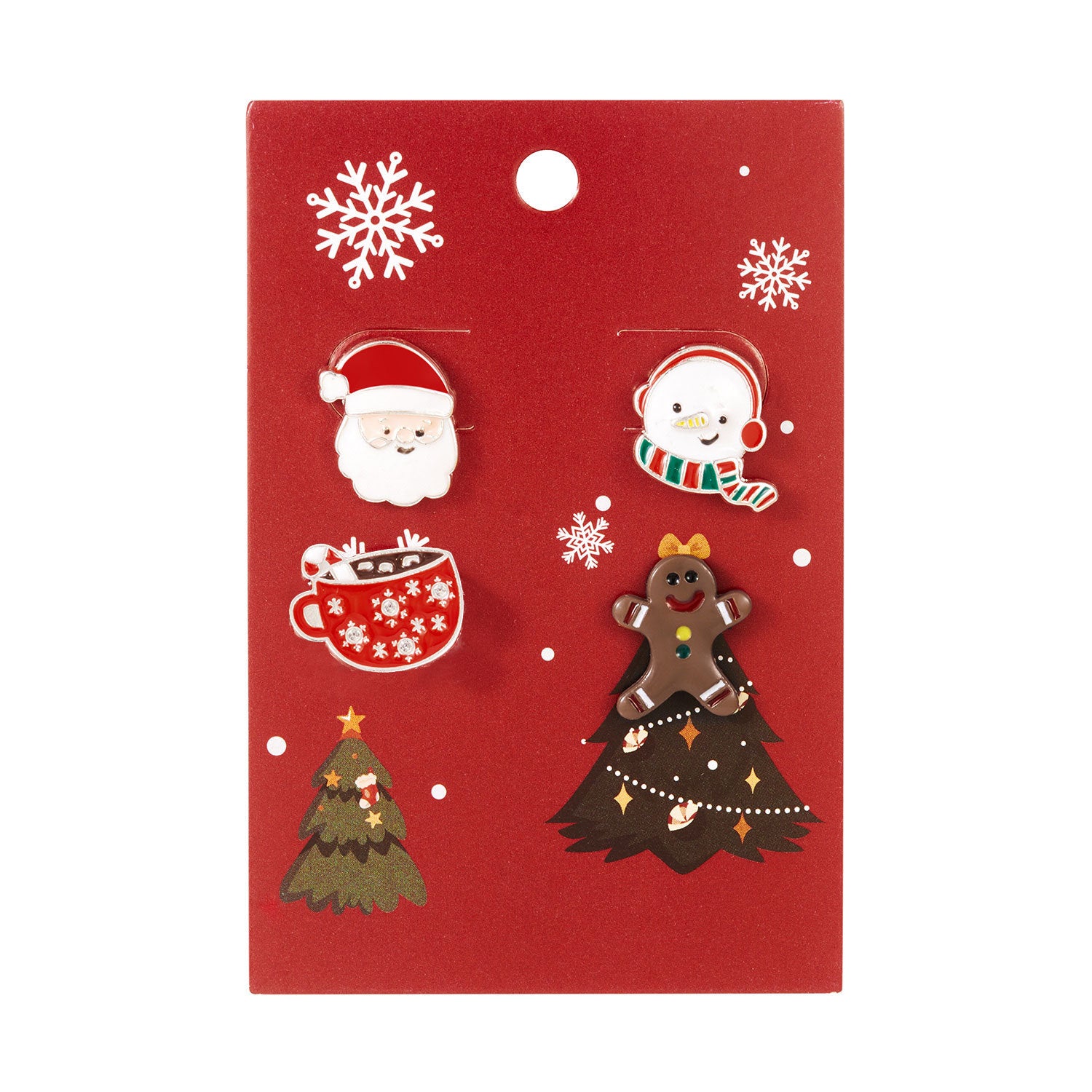 Wholesale Christmas Elk Old Man Bell Gingerbread Man Earrings 4-piece Set