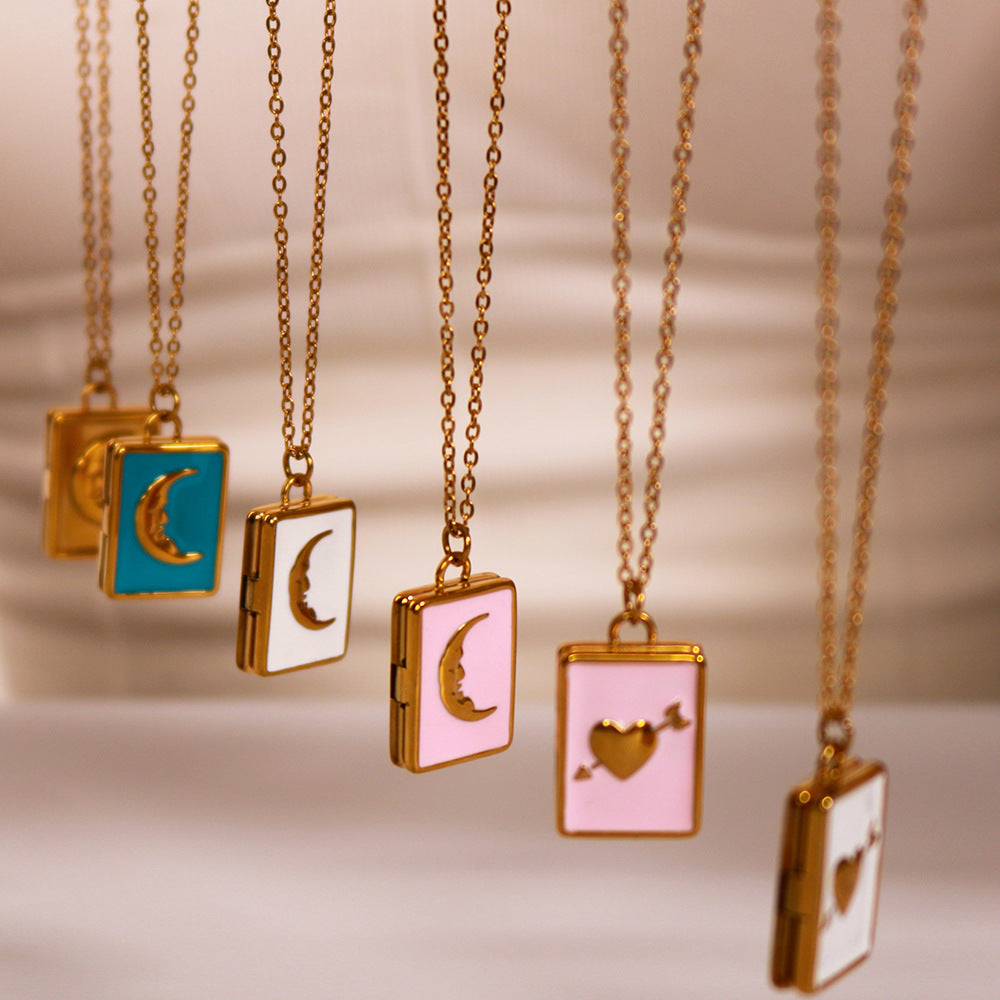 Wholesale color book titanium steel necklace love necklace