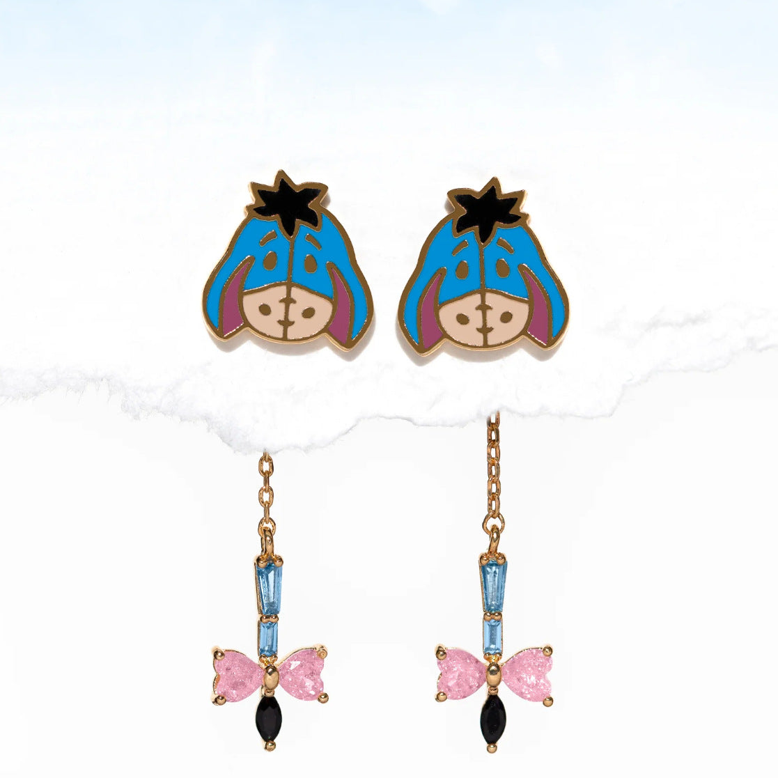 Wholesale Four-piece Set of Oil-drop Zircon Cartoon Earrings ACC-ES-Xiny010
