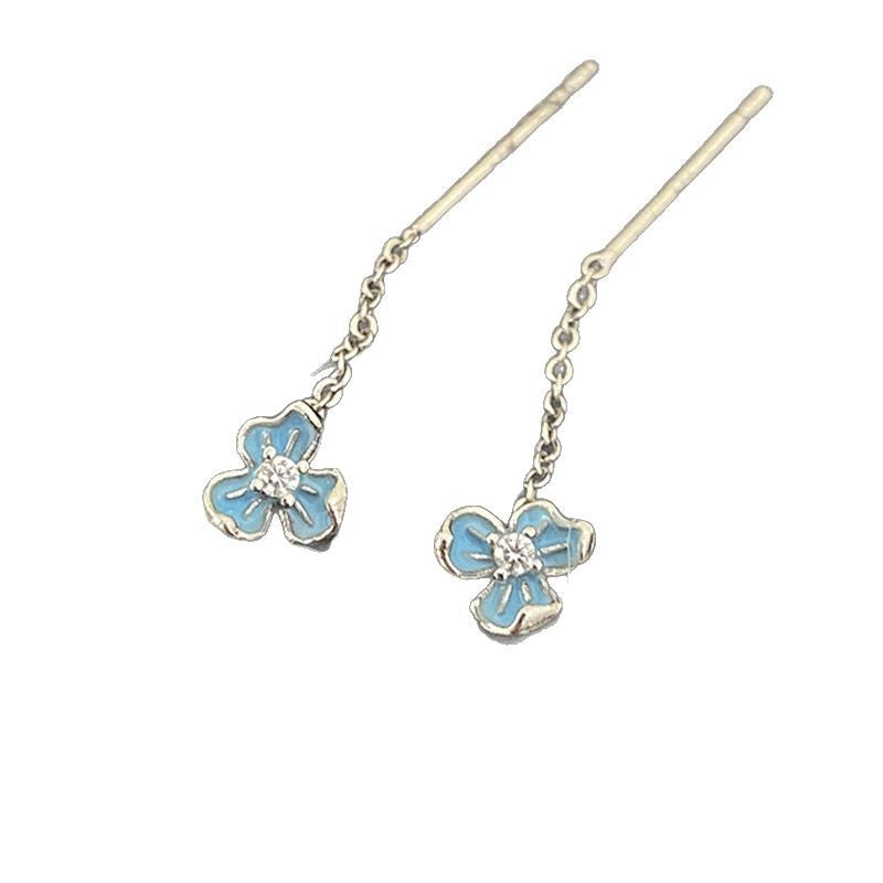 Wholesale  Blue Mini Flower Earrings