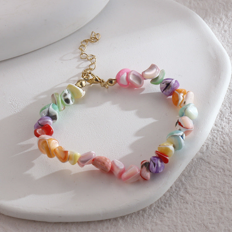 Wholesale Colorful Natural Stone Hand-strung Bracelet