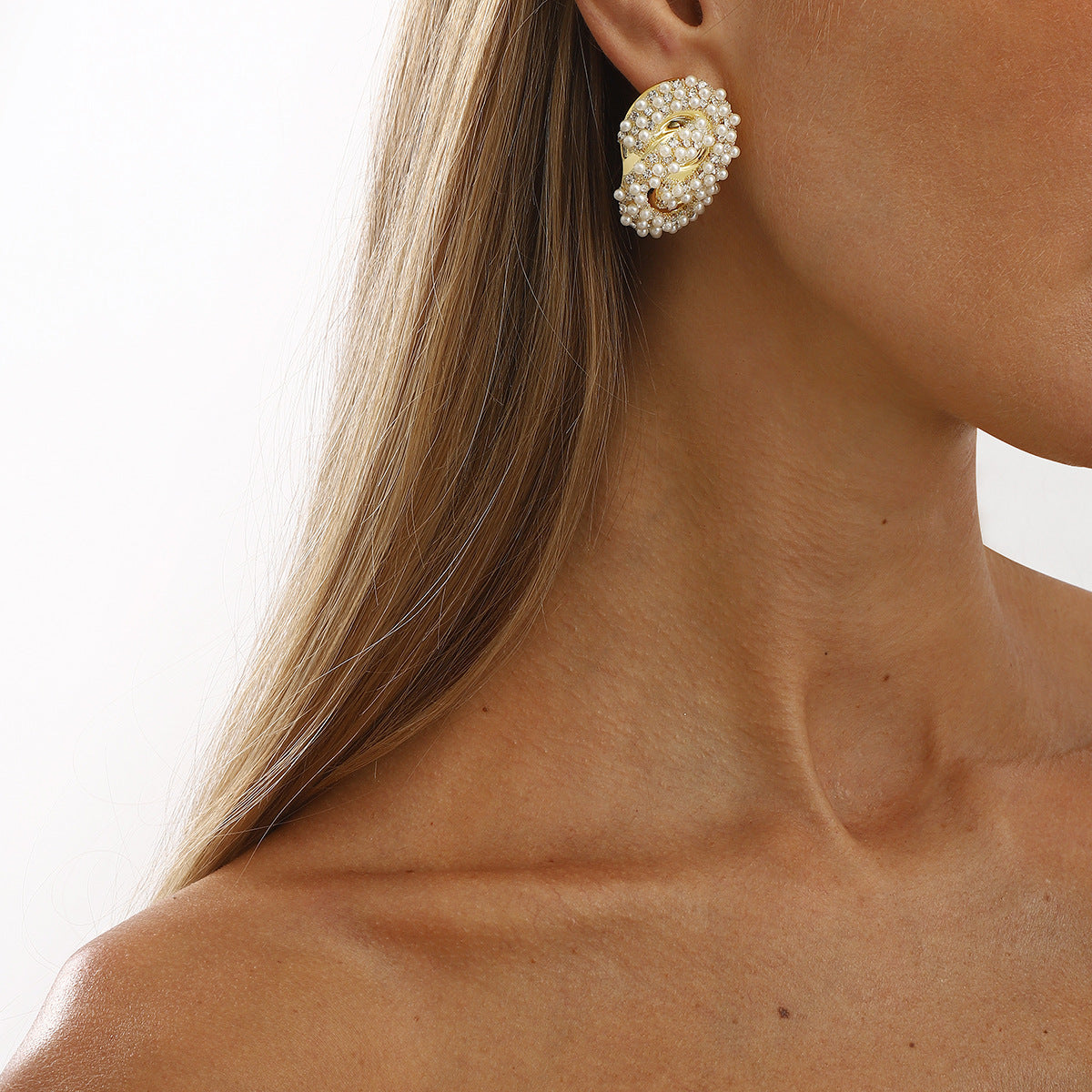 Wholesale geometric pearl earrings cold style simple versatile retro temperament earrings