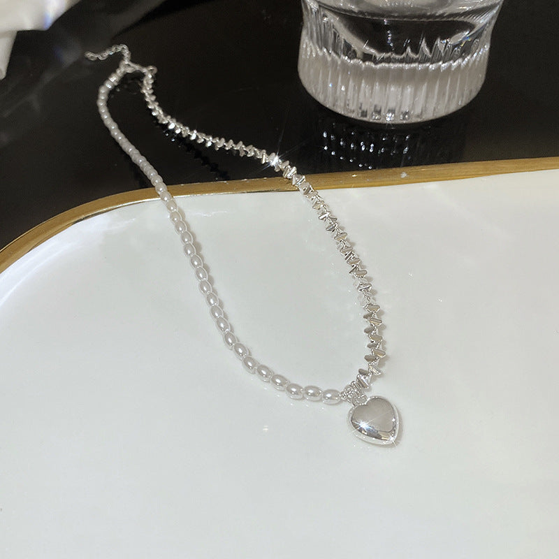 Wholesale Pearl Butterfly Pendant Clavicle Chain Ornament Titanium Steel Necklace ACC-NE-Sengw004