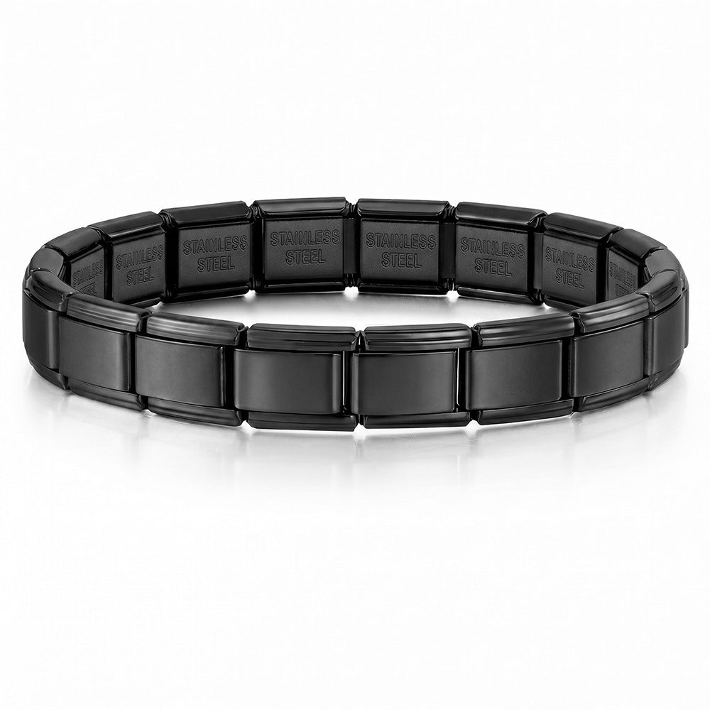 Wholesale Stylish Unisex Electroplated Stainless Steel Italian Charm Bracelet for Everyday Wear and Boutique Resale
