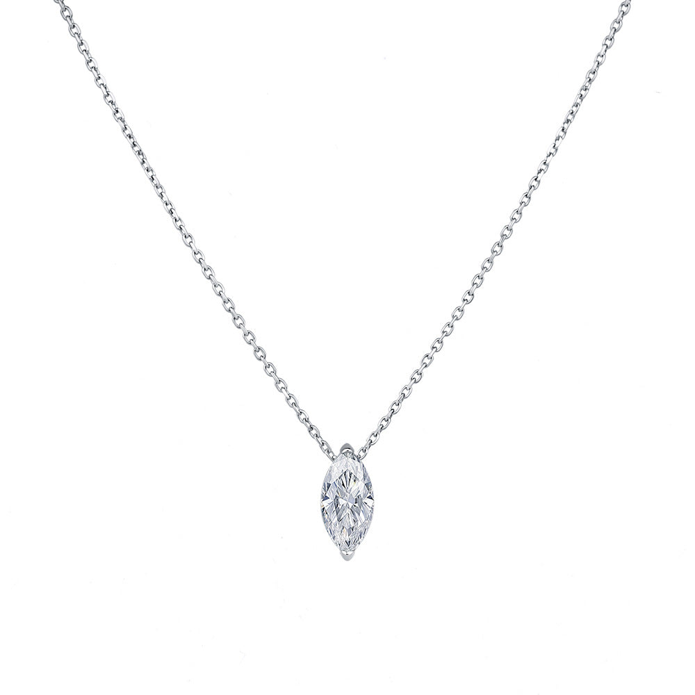 Wholesale 925 Silver Moissanite Pendant Necklace For Women Trendy Geometric Collarbone Chain Jewelry Accessory