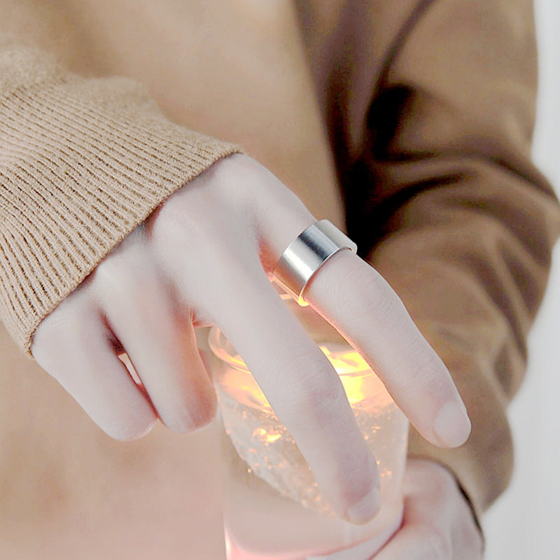 Wholesale  12mm Ultra-Wide Titanium Steel Ring Plain Aperture