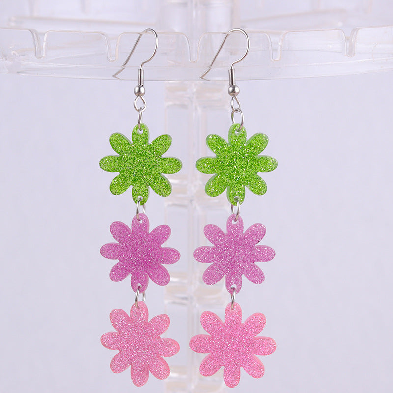 Wholesale 2PCS Acrylic Easter Bunny Egg Earrings