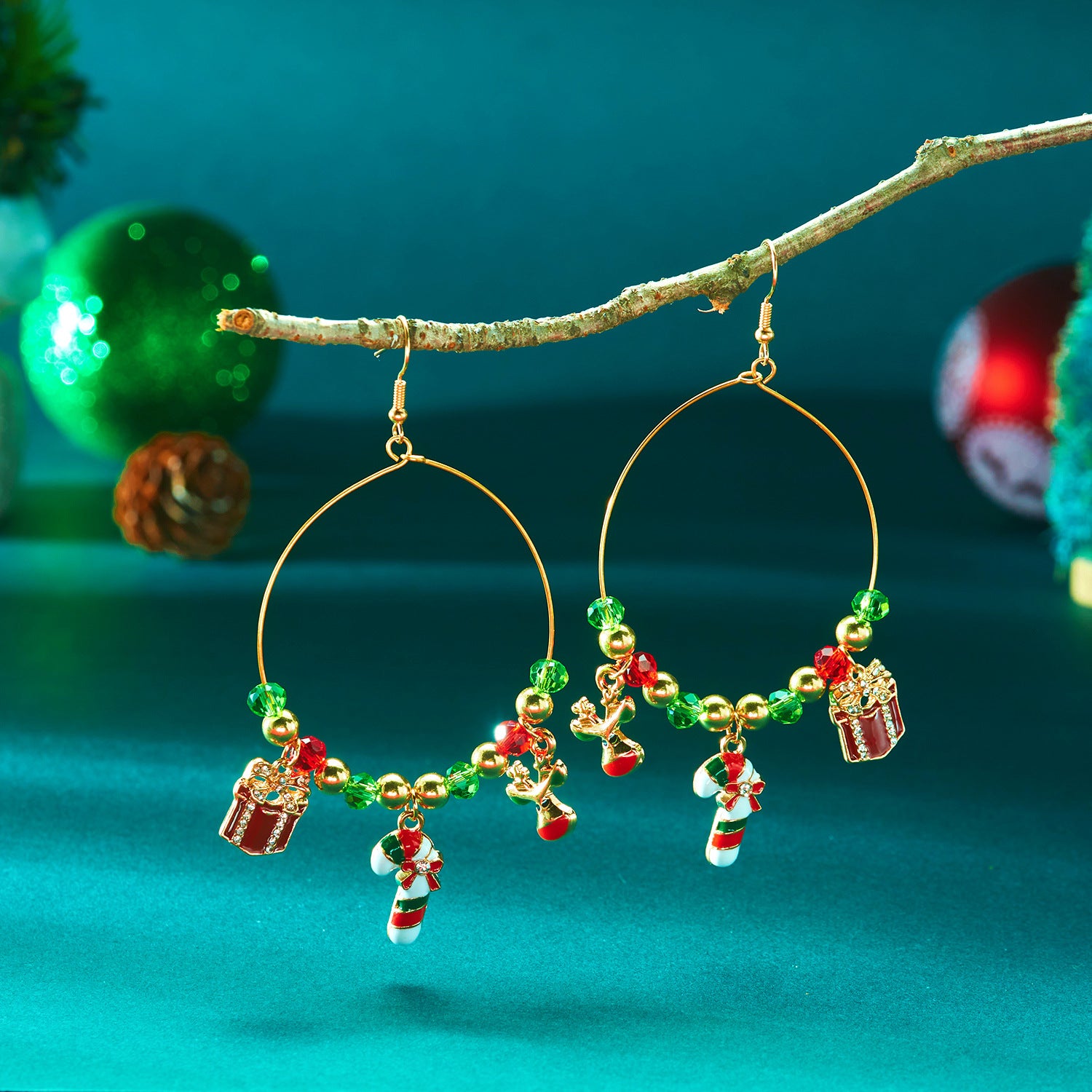 Wholesale Christmas tree snowman elk earrings
