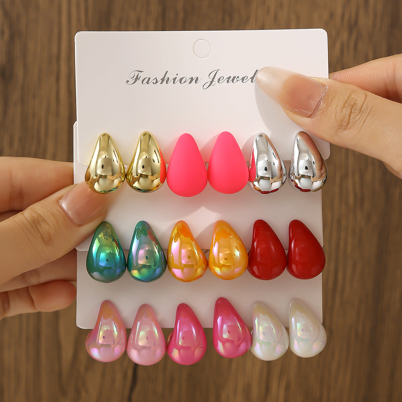 Wholesale Trendy Dopamine Drop Earring Set Stylish Fashion Accessory Mixed Colors Resin Women S Earrings Party Gift