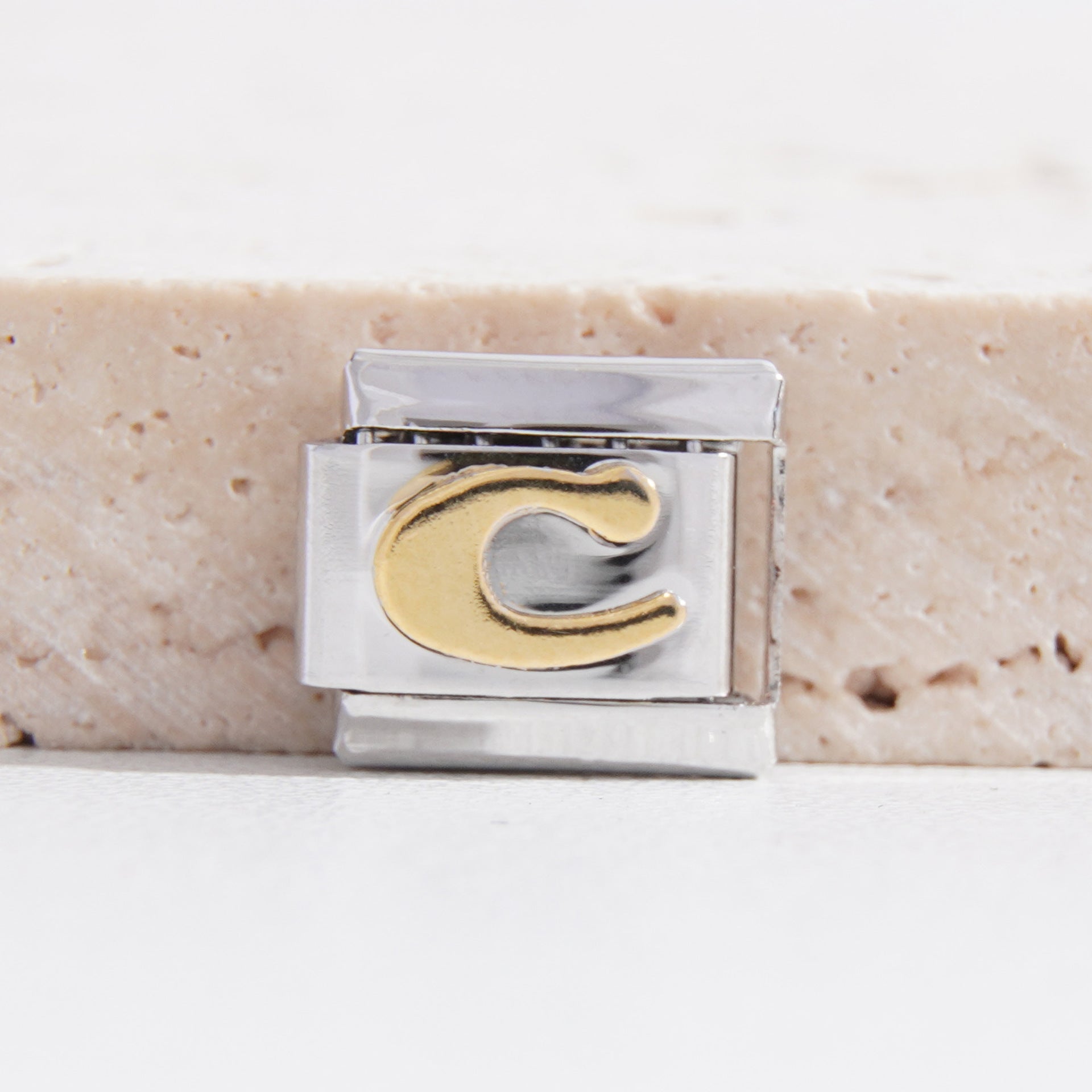 Wholesale Italian Charm Bracelet 9mm DIY Splicing Black Letter Stainless Steel Composable Bracelet