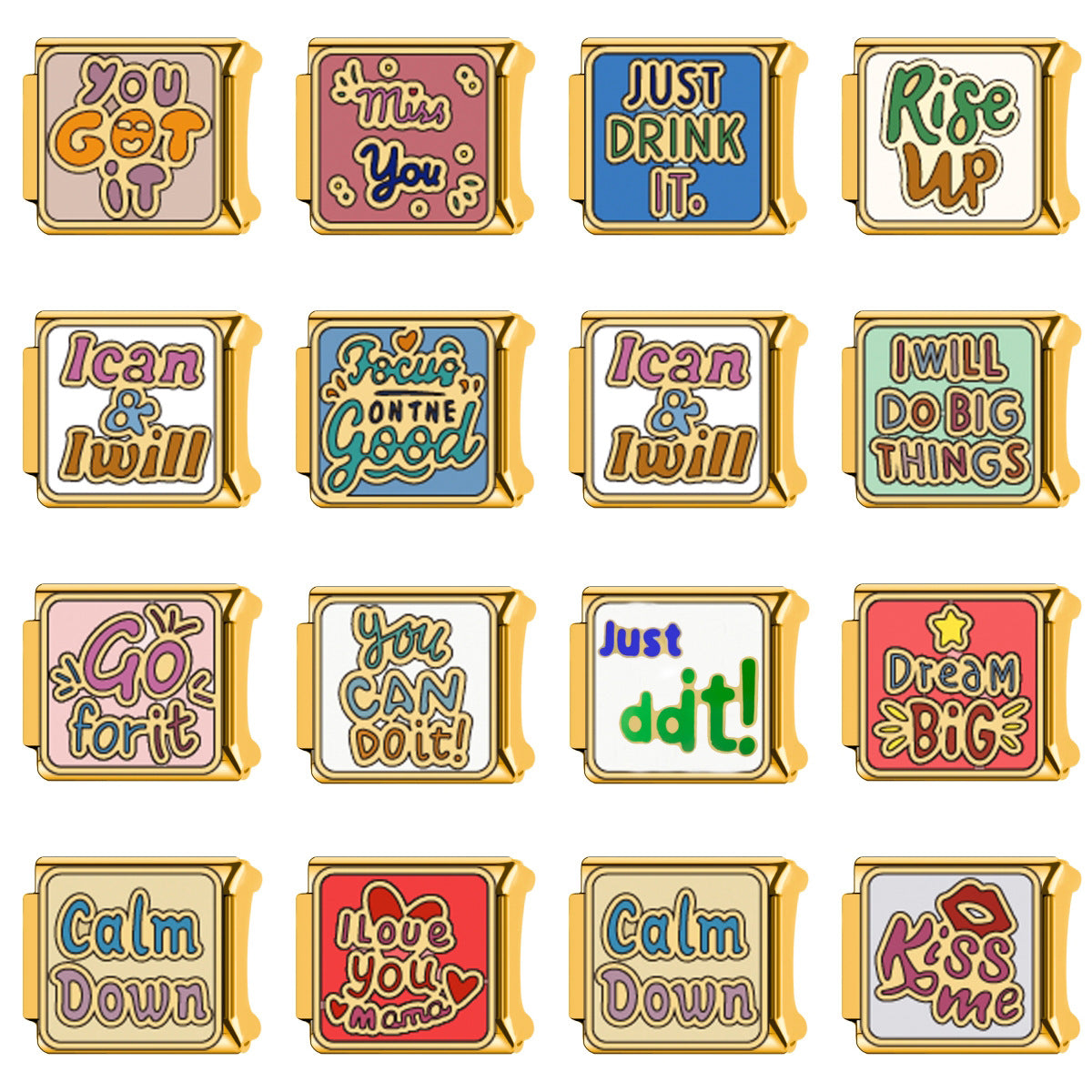 Wholesale  Italian Charm Bracelet 9mm DIY welding oil dripping Creative Stainless Steel Composable Bracelet