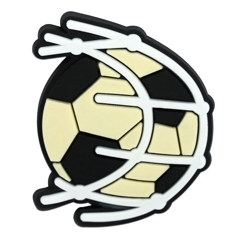 Wholesale Soft PVC Football Shoe Charms For Sandals Removable Shoe Flower Decor Casual Resale Accessory