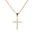 Wholesale brass real gold electroplated inlaid zircon cross necklace