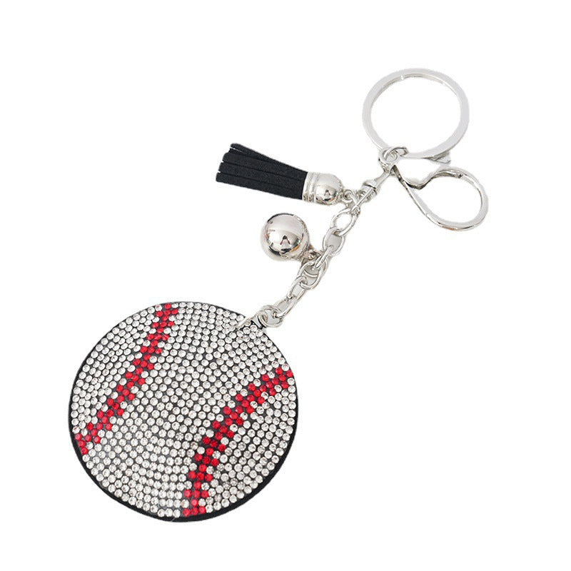 Wholesale  creative football basketball volleyball baseball hot diamond keychain