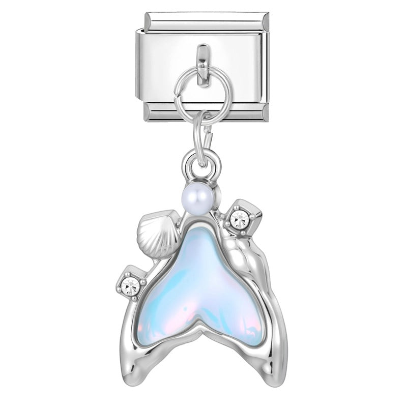 Wholesale Italian Charm Bracelet 9mm DIY Splicing Colorful Silver Pendant Stainless Steel Composable Bracelet